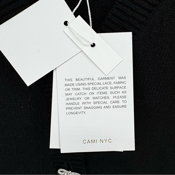 Coquette Cami NYC Revolve Lysandra Cardigan in Black Sz S chic bows feminine HTF - Picture 6 of 9